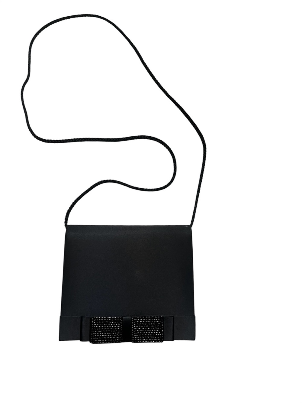 Jessica McClintock Black  Crossbody Evening Bag with Decorative Bow